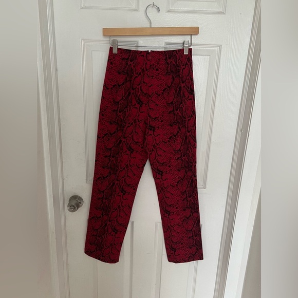 Reformation Marlon Pant Snake Print Cropped High Rise Size 2 Red - Picture 3 of 9